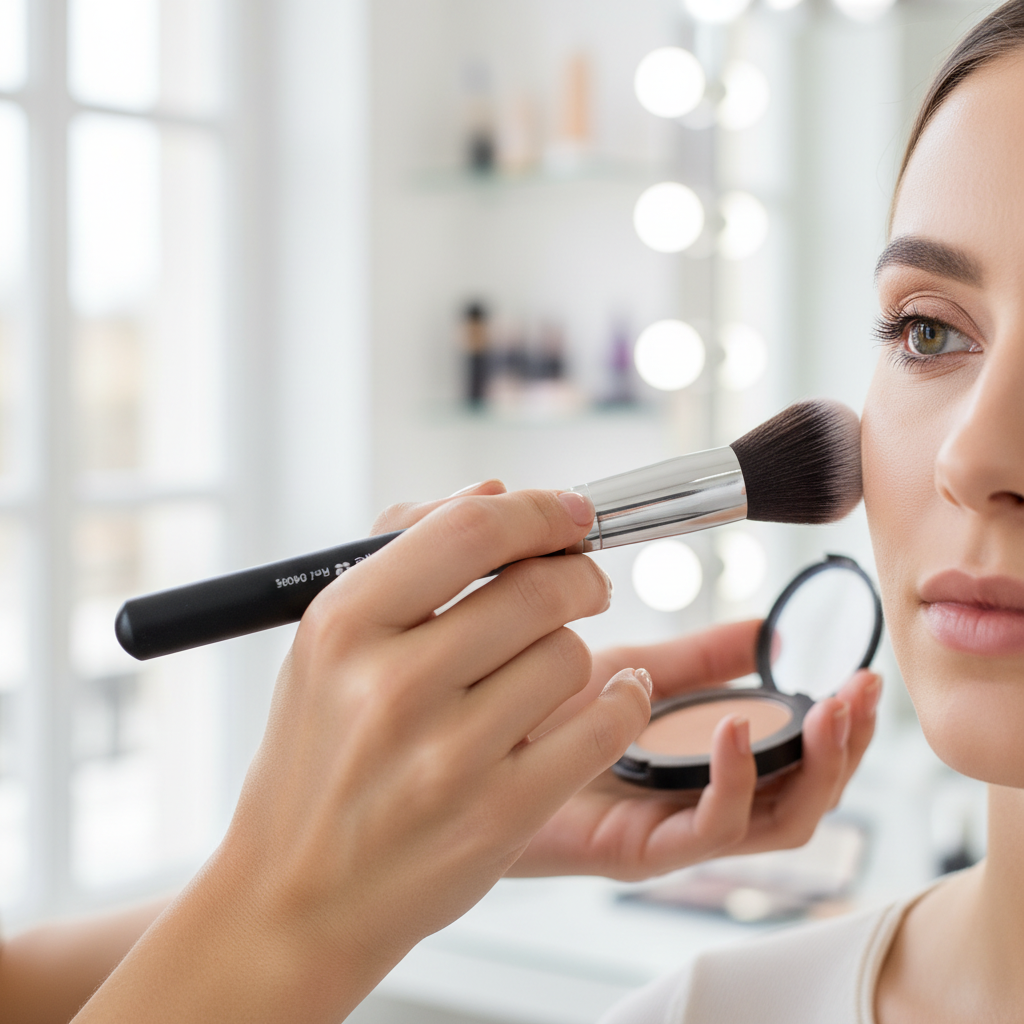 Kabuki makeup brush angled