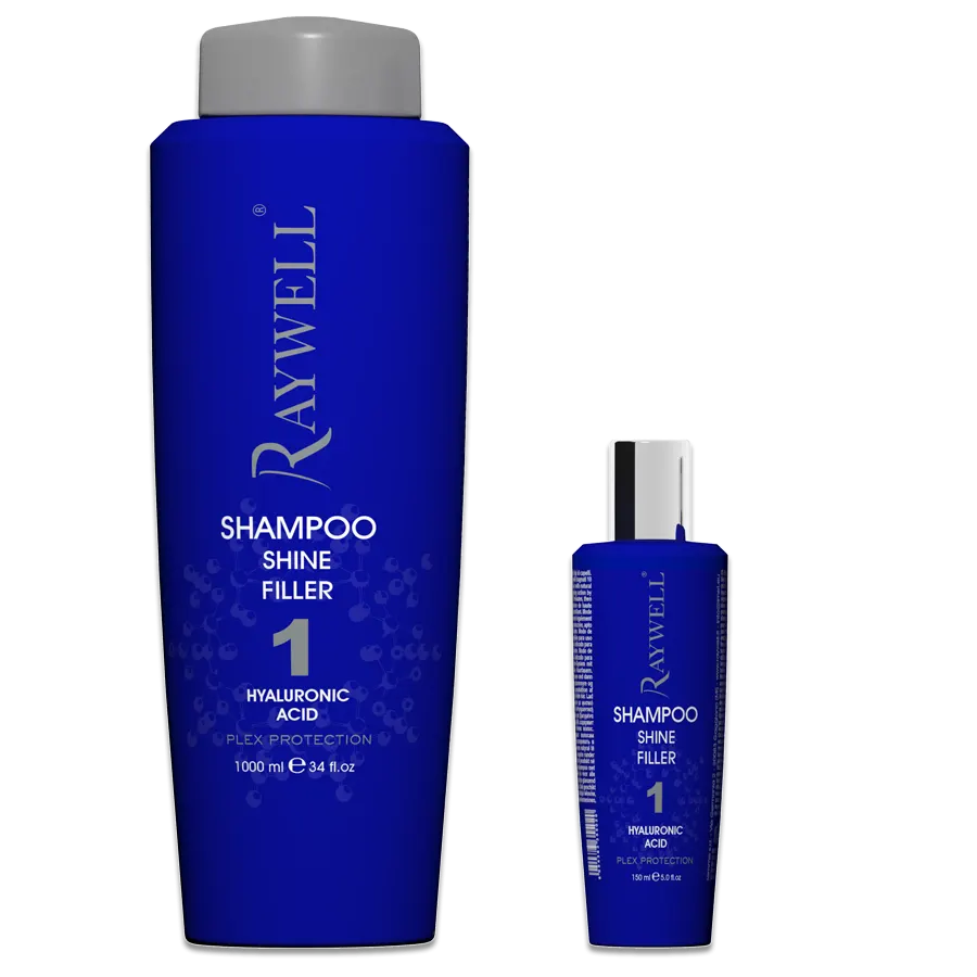 Raywell Shine Filler Shampoo with Hyaluronic Acid – Professional hydrating shampoo for soft, shiny hair.