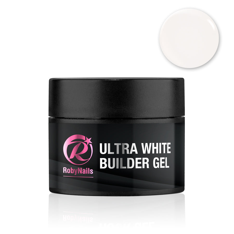 RobyNails Ultra White Builder Gel – High-Pigment, Professional-Quality Nail Builder for French Tips & Extensions