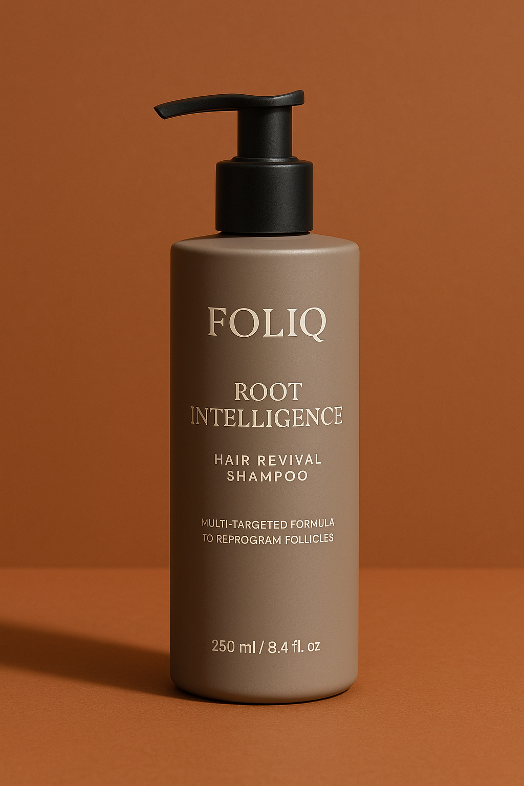 FOLIQ root intelligence hair revival shampoo with pump dispenser, designed for targeted hair loss treatment and follicle stimulation